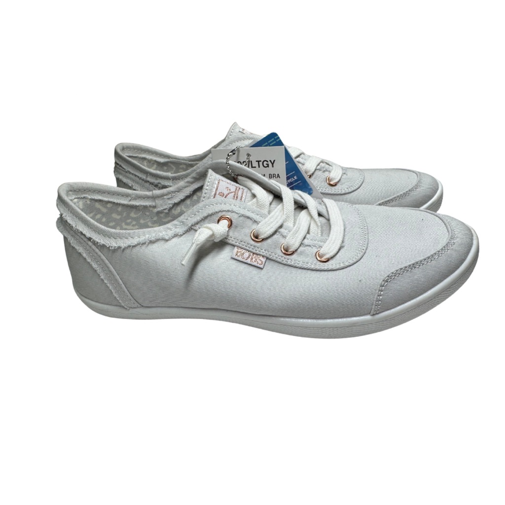 Skechers Bobs Light Gray Women's Lace-Up Sneakers New 8 Casual Comfort Neutral